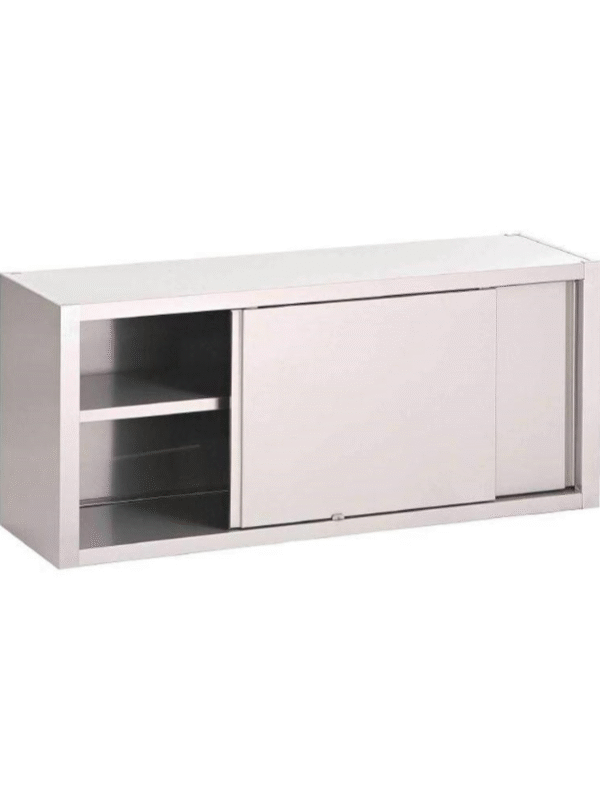 Stainless Steel Wall Mounted Cabinet w / Sliding Doors