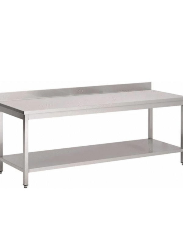 Stainless Steel Work Table with Backsplash and Undershelf