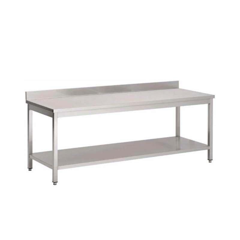 Stainless Steel Work Table with Backsplash and Undershelf